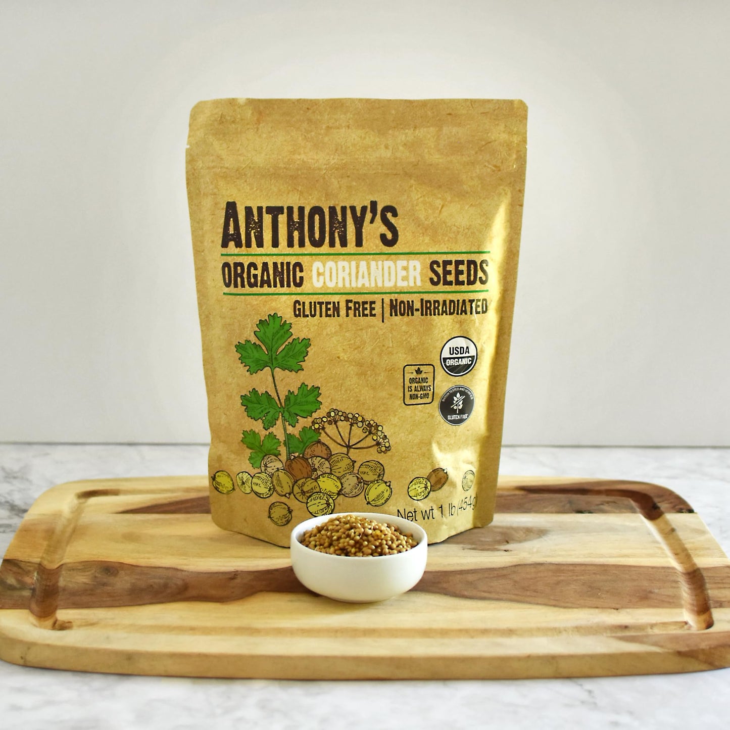 Anthonys Organic Coriander Seeds, 1 lb, Gluten Free, Non GMO, Non Irradiated, Keto Friendly