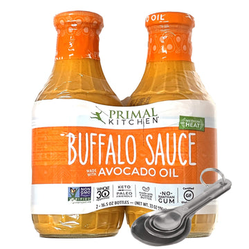 [Pack of 2][Free Measuring Spoon] Primal Kitchen Buffalo Sauce, No Dairy, Whole 30 Approved, Keto & Paleo Certified - Family Siz