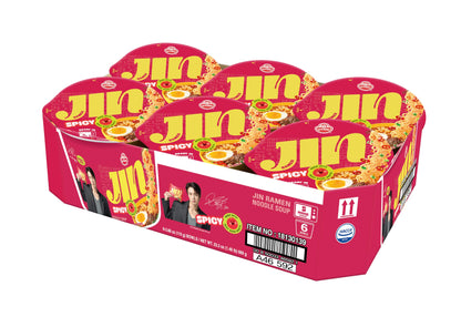 OTOKI Jin Ramen Spicy Bowl, BTS Jin & JIN Ramen Edition, Authentic Korean Instant Noodles with Spicy & Rich Beef Bone Broth, Rea