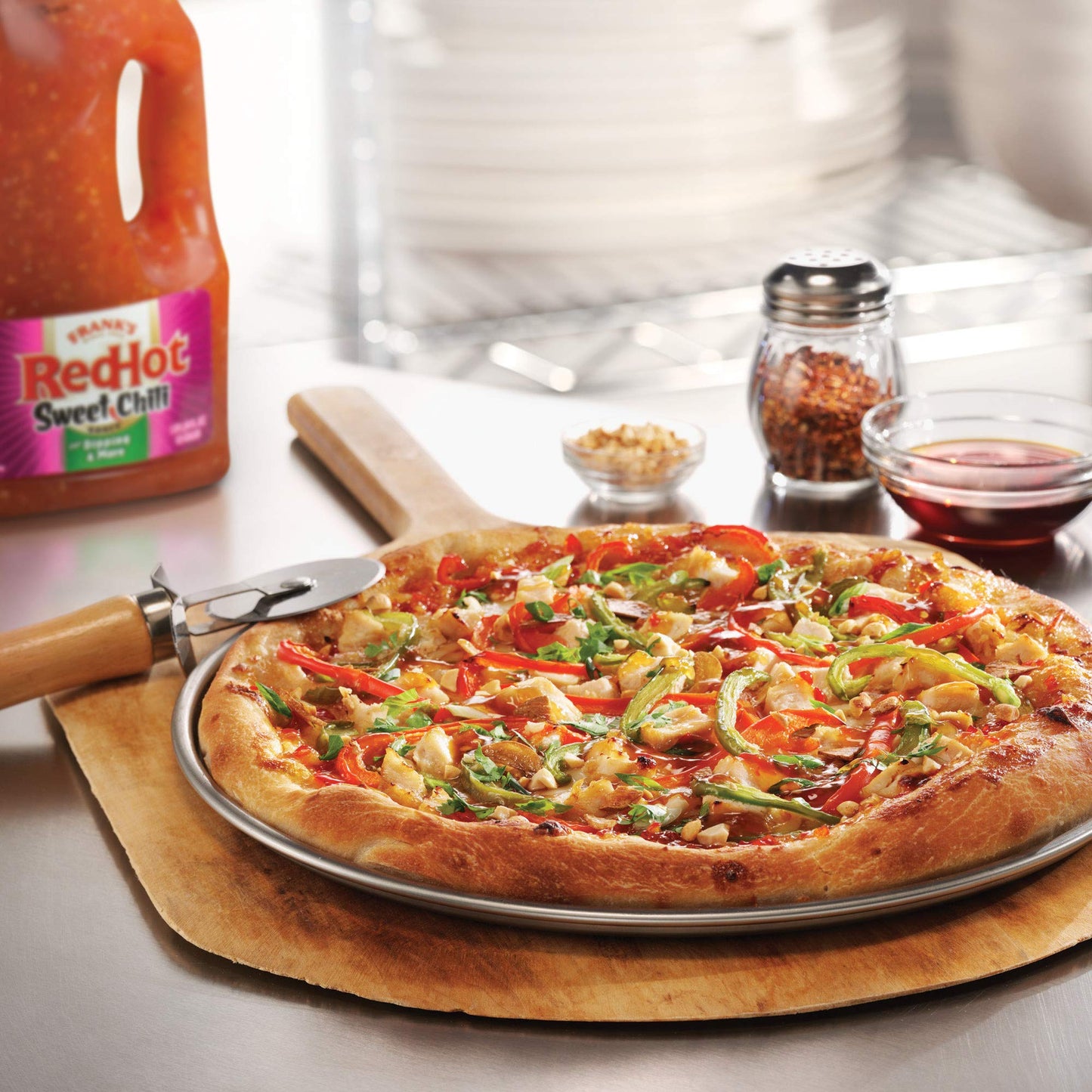 Franks RedHot Sweet Chili Sauce, 64 Fl Oz, Bulk Container for Wings, Pizza, Stir Fry