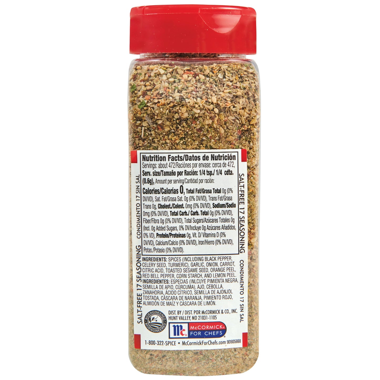Lawrys Salt Free 17 Seasoning Spice Blend, 10 oz - Includes Sesame Seeds, Turmeric, Basil, Red Bell Pepper for Seafood, Poultry, Beef
