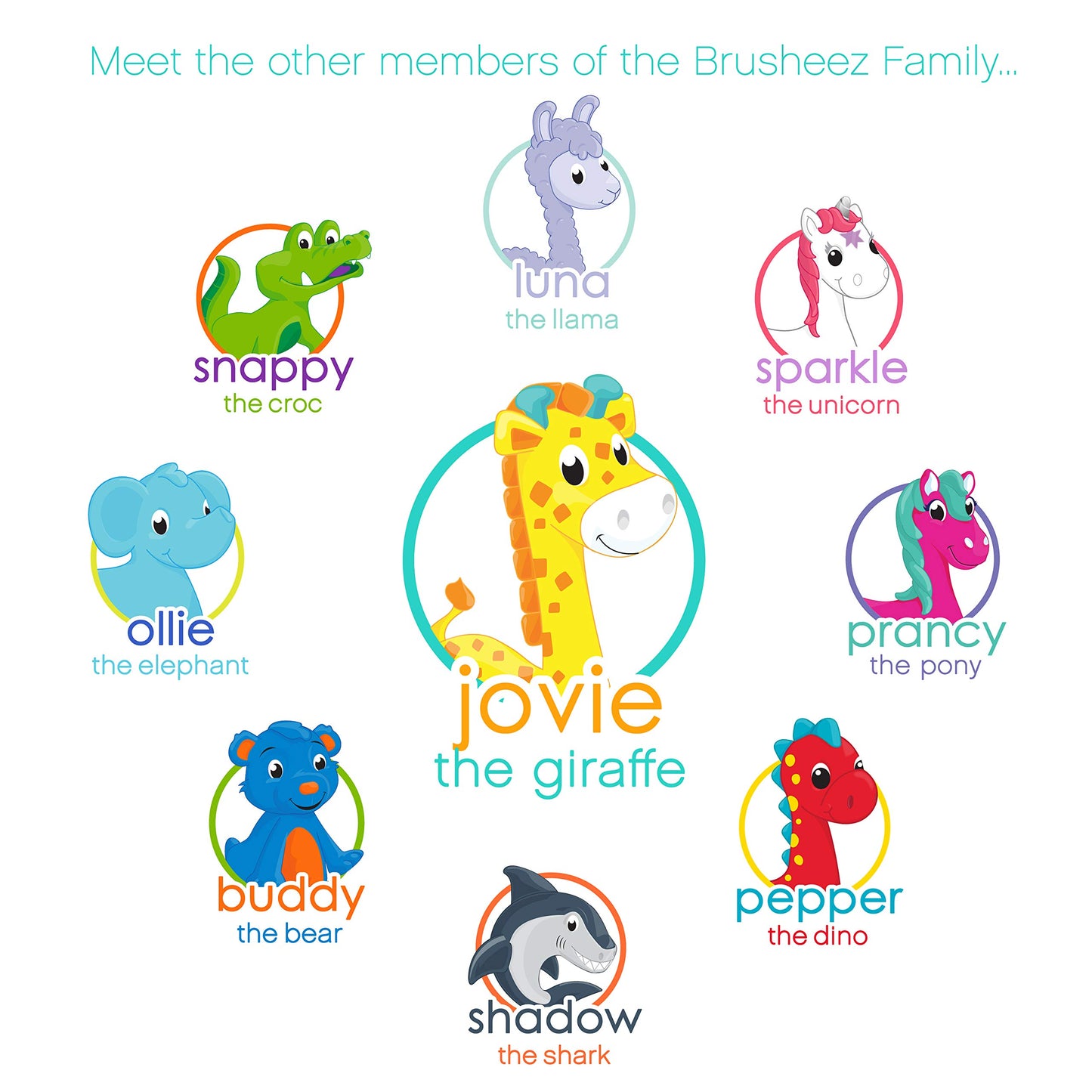 Brusheez    Electronic Toothbrush Replacement Brush Heads 2 Pack (Jovie The Giraffe)