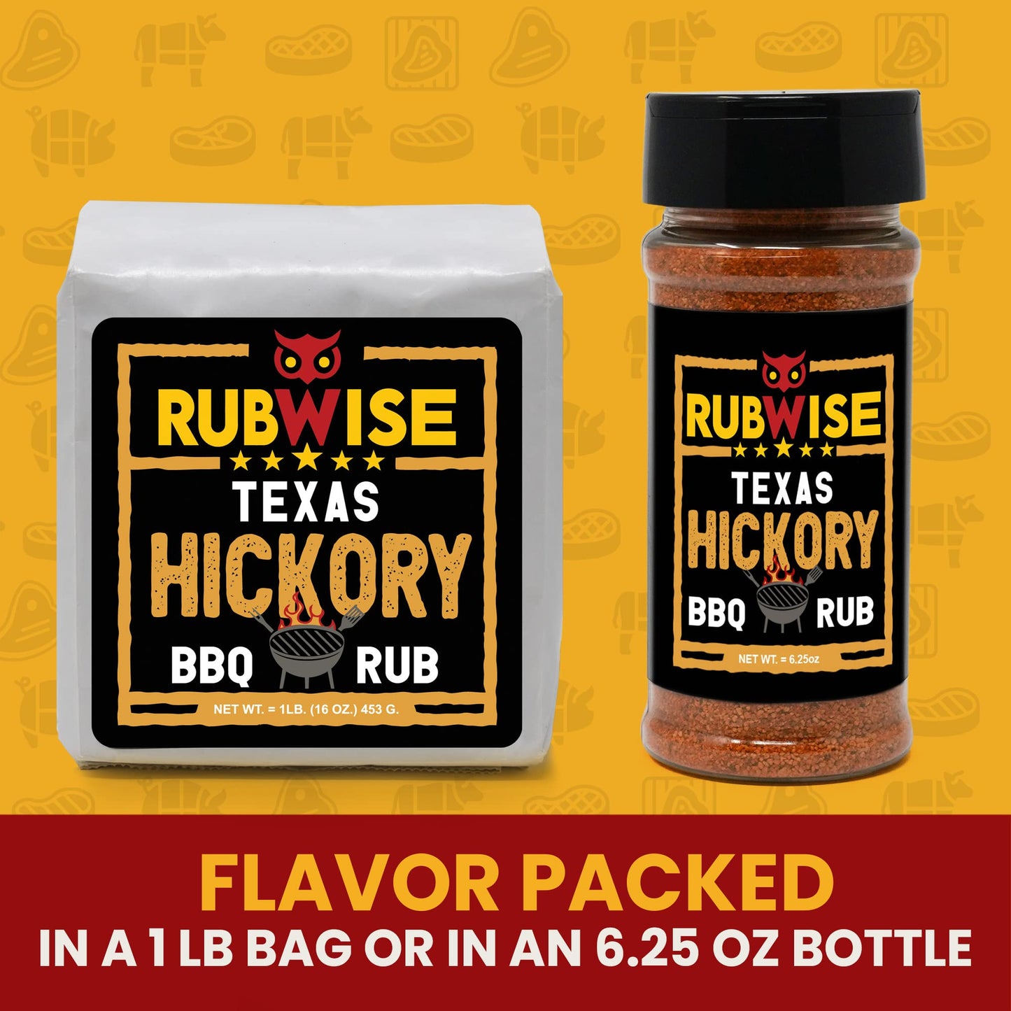 Five Star Seasonings Texas Style BBQ Hickory Rub, 16 oz, No MSG, Meat Seasoning for smoky aroma and Grilling, Perfect for Brisket, Chicken, Ribs, Pork