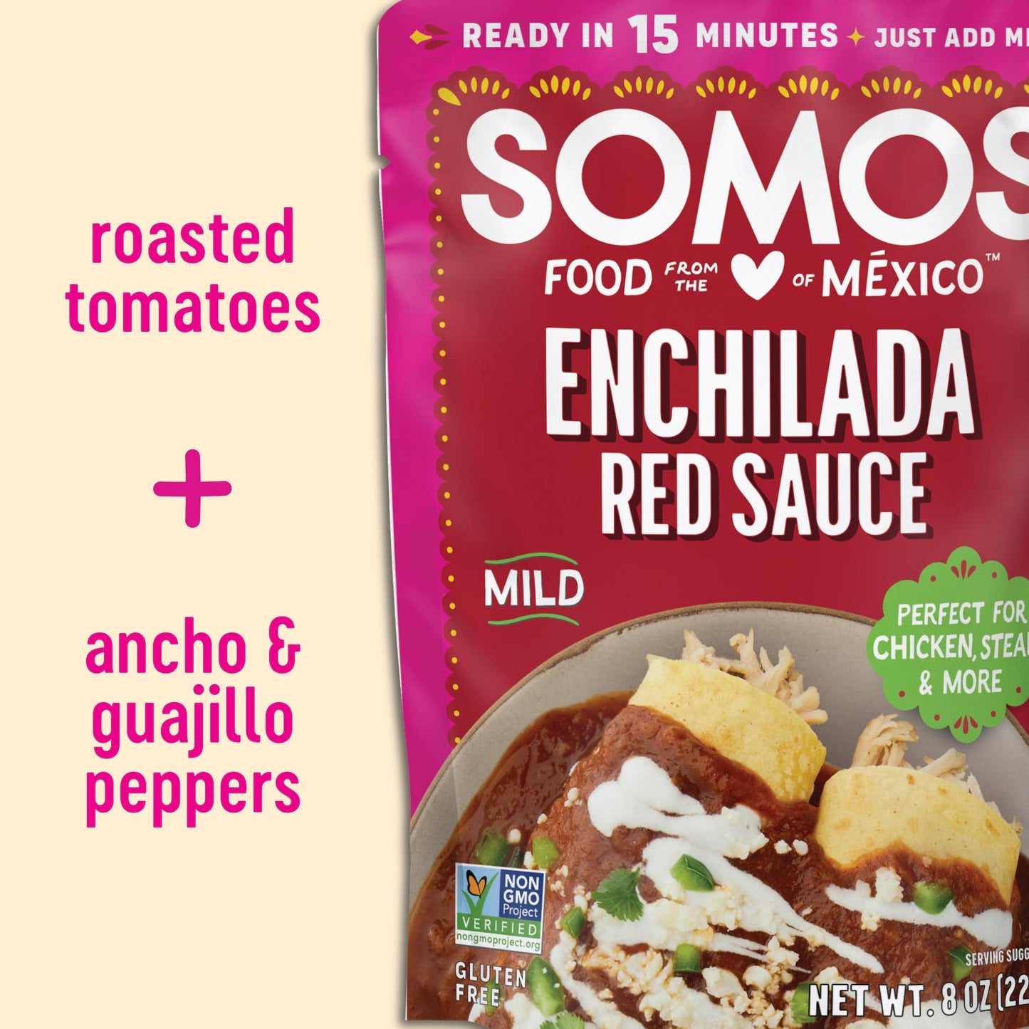 Somos Red Enchilada Sauce - Authentic Mexican Flavor & Trusted Quality - Gluten Free, Non-Gmo & Vegan - Perfect For Enchiladas,