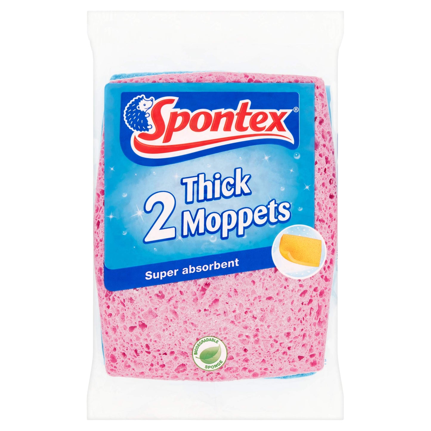 Spontex Thick Moppets, 6 Packs Of 2 (Total 12 Sponges)