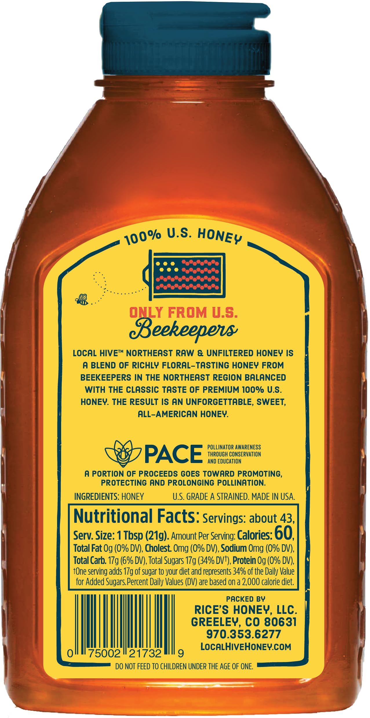 Local Hive Northeast Raw Unfiltered Honey 32Oz. 100% Us Honey Sourced From American Bees And Beekeepers.