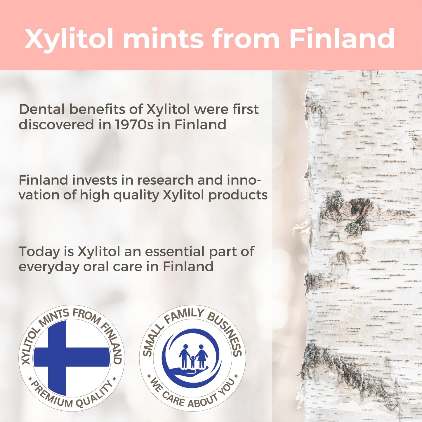 Xylitol Mints For Oral Care - Grapefruit Flavor, 100% Xylitol Sweetened, Sugar Free Candy, Happy Teeth Dental Mints From Finland