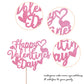 YCTHUNFISH Valentines Day Cake Topper - Glitter Heart Design, Bamboo, Pink, for Engagement & Birthday Party Decorations
