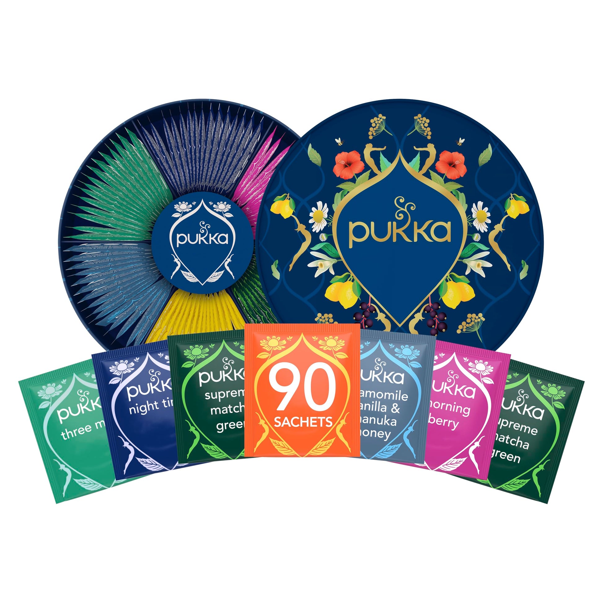 Pukka Luxury Herbal Tea Sampler Box, Organic Tea For Everyday Wellness, Ideal Gift Set For Special Occasions, Holidays, Birthdays & Anniversaries, 90 Teabags, 6 Enhanced Flavors, Caffeine Free