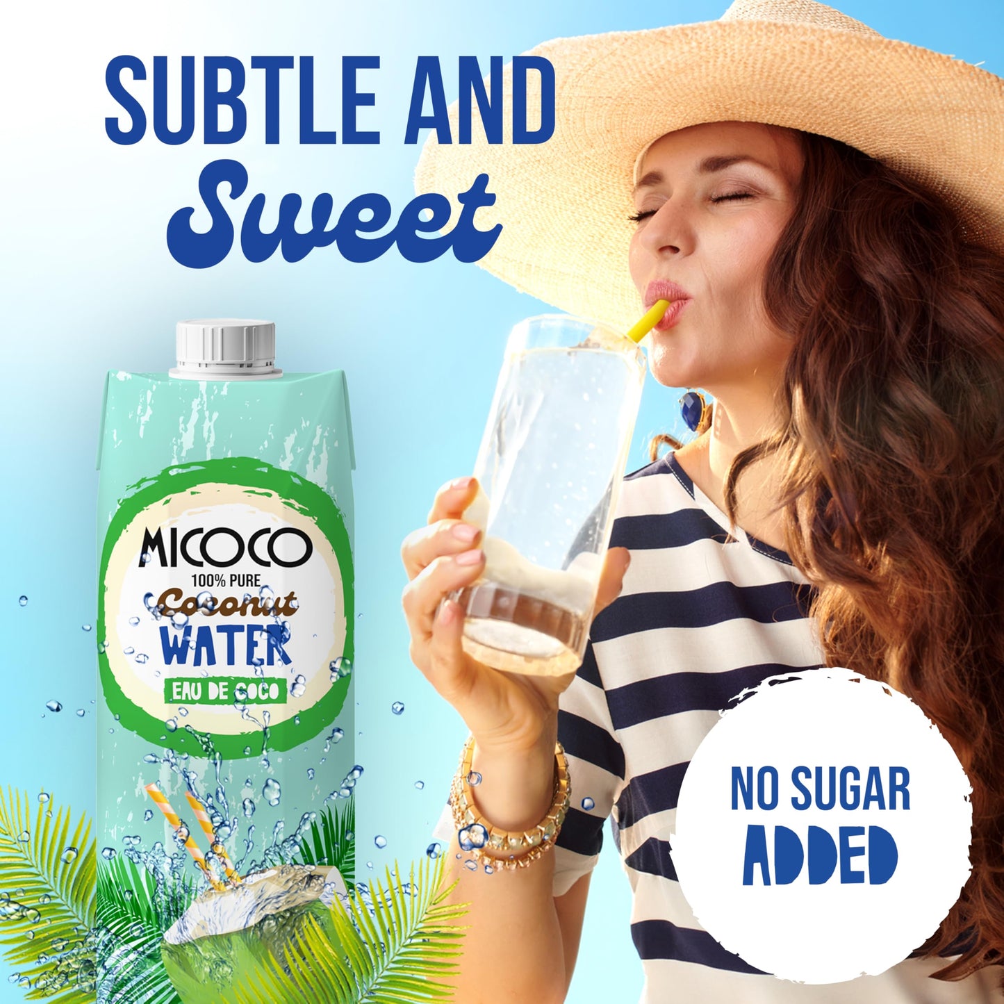 MICOCO Coconut Water, No Added Sugar, (1L) 33.8 Fl Oz (Pack of 12)