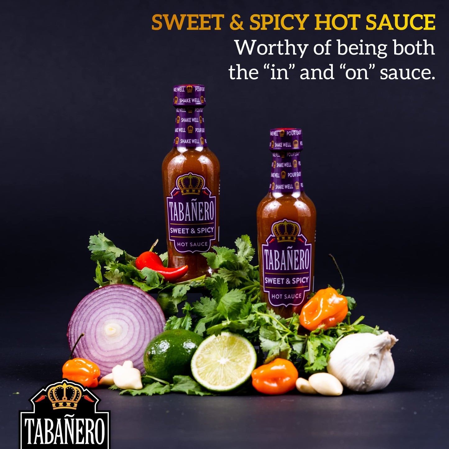 Sweet & Spicy Hot Sauce By Tabaero, Gourmet Hot Sauce Gift, Fiesta Party Favors, All Natural, Gluten Free, Low Sodium, Vegan, Ko