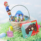Sweetzo Easter Basket Candy Gift Set for Gamers, 4 Items, Medium Size, Includes Super Mario Egg, Jelly Beans, Chocolate Controller, Mini Bunnies