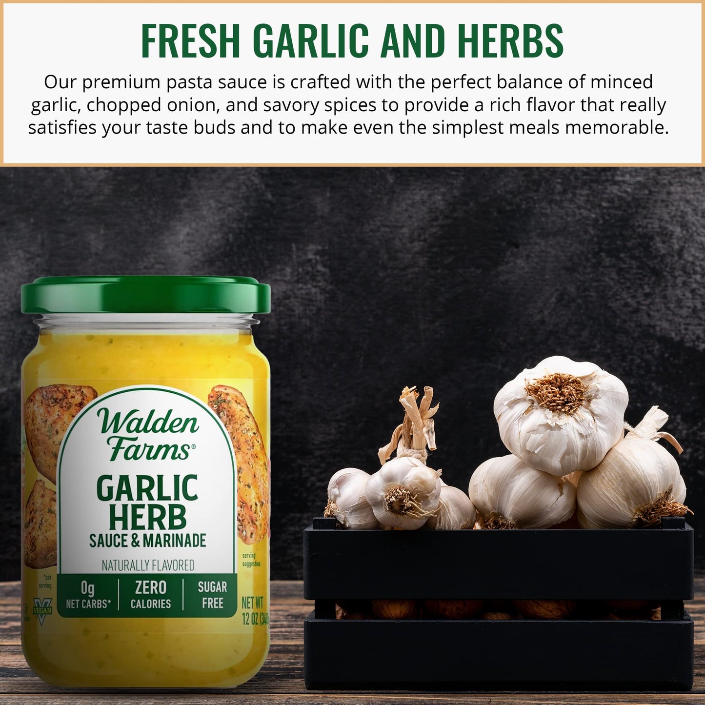 Walden Farms Sauce (12 Fl Oz (Pack Of 2), Garlic Herb)
