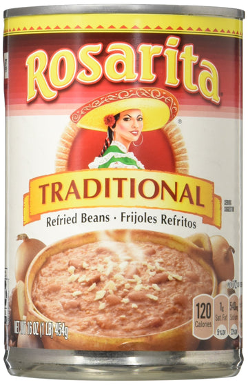 Rosarita Refried Beans 16oz Can (Pack of 12) (Traditional)