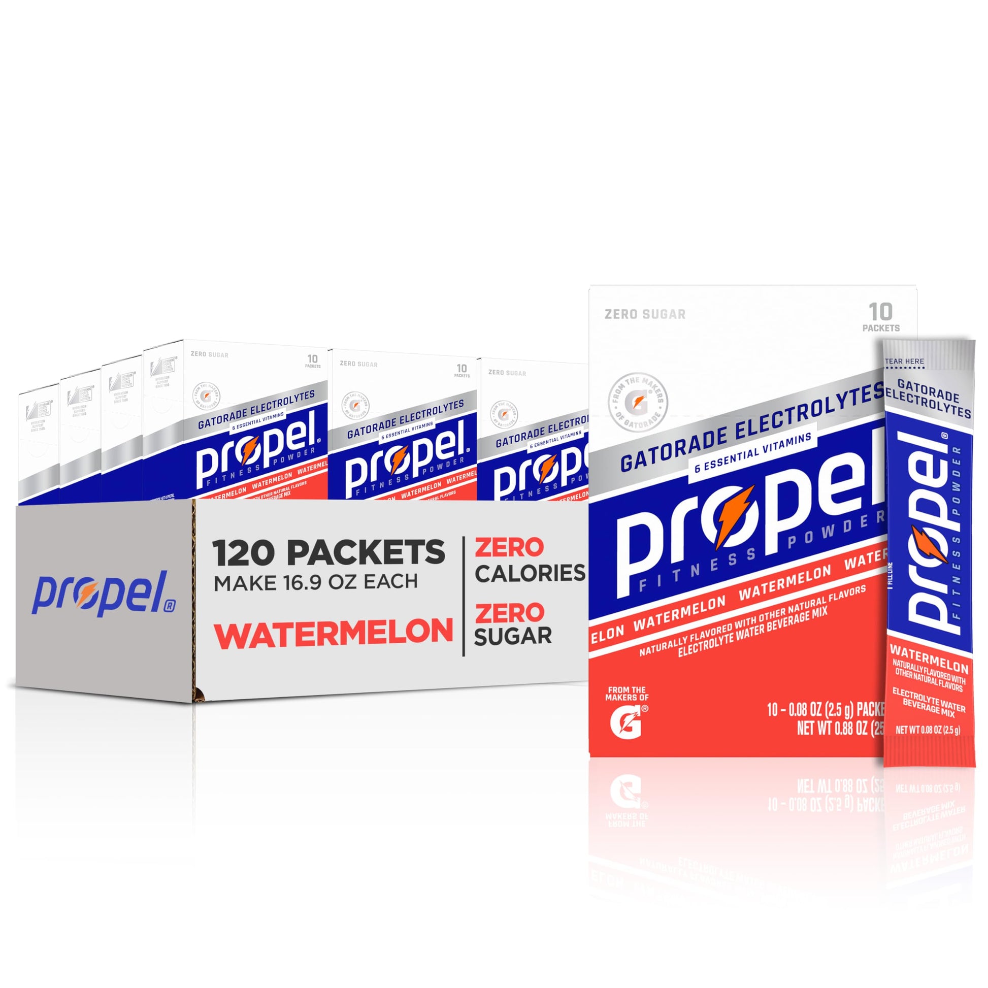 Propel Electrolyte Enhanced Water Drink Mix Powder Packets, Watermelon, Zero Calorie & Zero Sugar Hydration with Electrolytes an