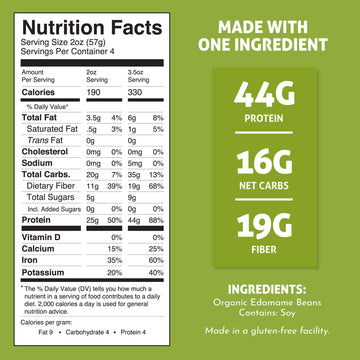 The Only Bean - Organic Edamame Spaghetti Pasta - High Protein, Keto Friendly, Gluten-Free, Vegan, Non-Gmo, Kosher, Low Carb, Pl