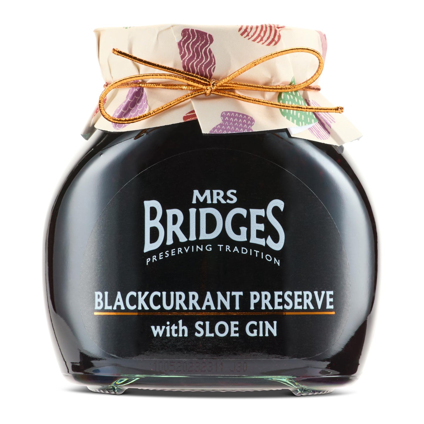 MRS BRIDGES Blackcurrant Preserve with Sloe Gin, 12oz Jar, Made in Scotland