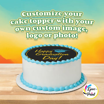 Custom Edible Prints On Cake: Create Your Special Event With Custom Edible Image Toppers - Upload Photos For Unique, Stylish Designs On Rectangular, Round Cakes Designs - 7.5 Round Cake Topper