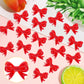 YCTHUNFISH 30 Pack Pink Bow Cupcake Toppers - Paper Bowknot Decorations for Wedding, Bridal Shower, Birthday Party, Red