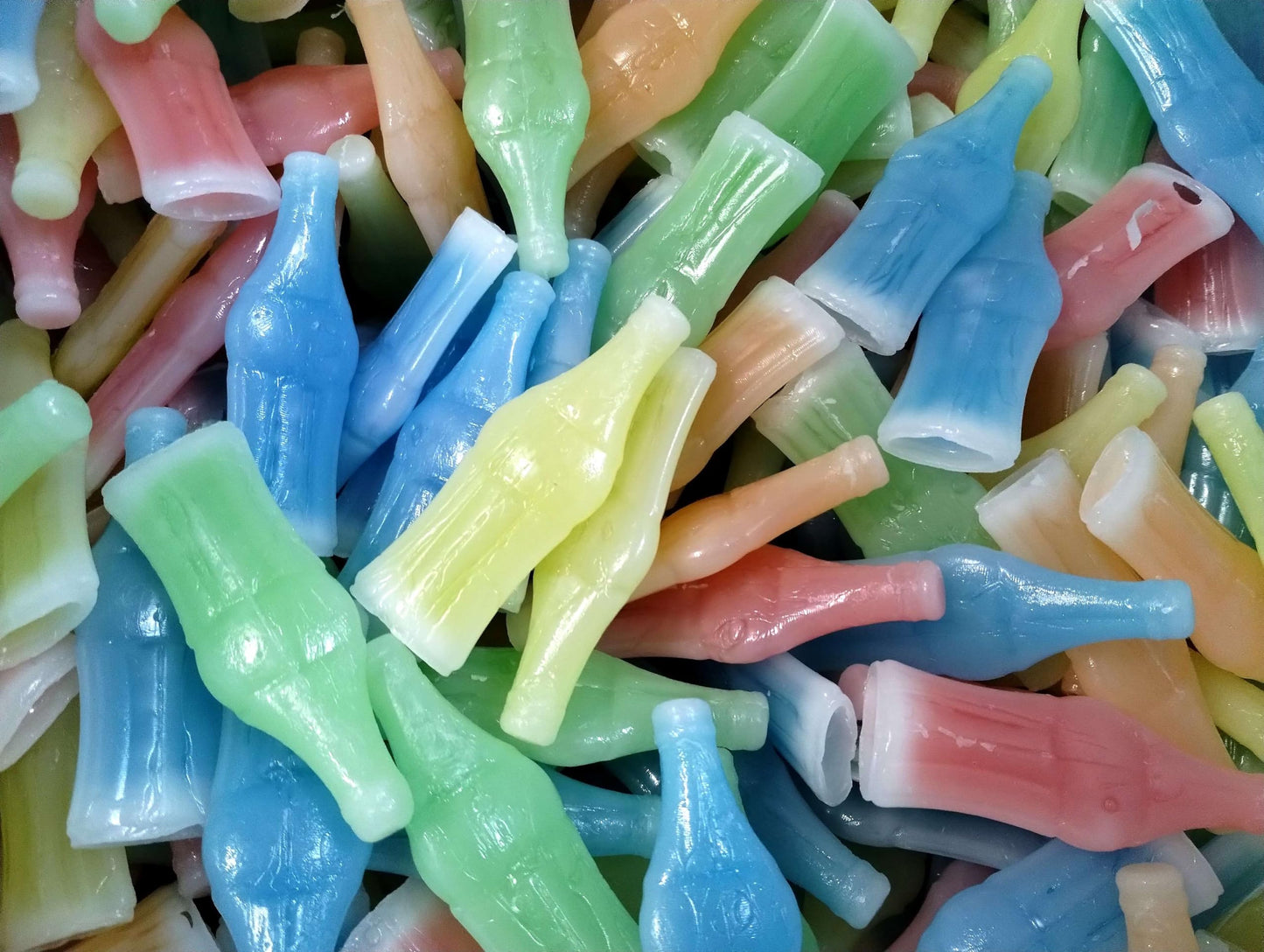 Wax Bottles - Nostalgic Retro Assorted Fruity Liquid Inside Chewy Wax Bottles 1 lb in a Resealable Bag