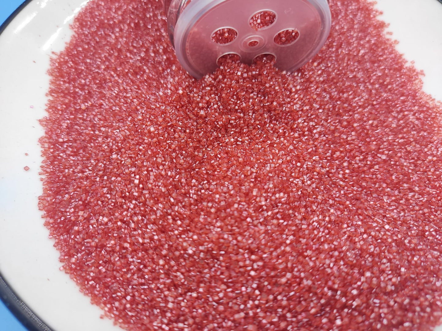 Edible 5 Ounce Fine Decorative Red Sanding Sugar Sprinkles For Baking, Sparkling Crystals For Cakes, Cookies, Cupcakes, Ice Crea