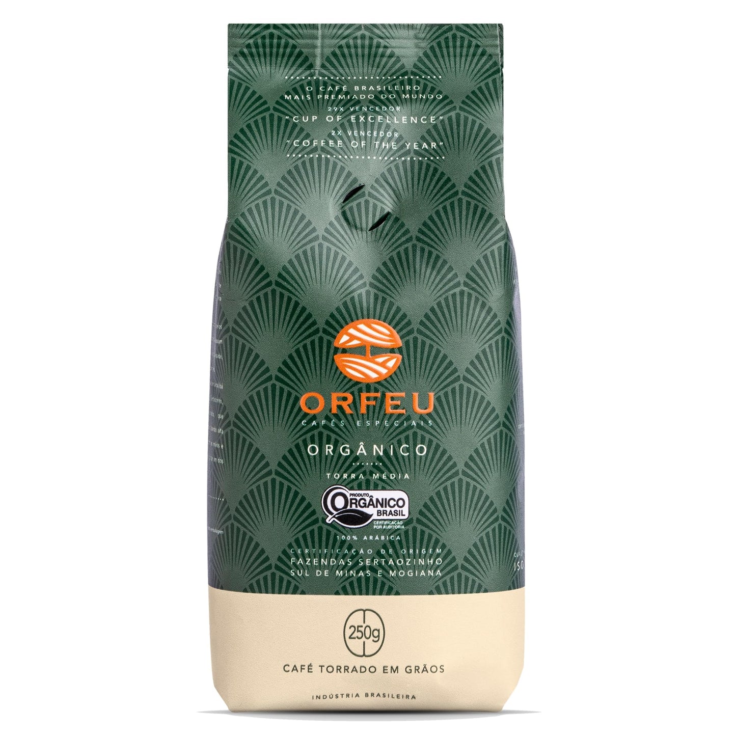 Orfeu - Special Organic Coffee - 100% Arabica Coffee  Light Roast - Honey & Caramel Aroma - Chocolate & Caramel Notes  Medium Acidity - Sustainable Plantation - 250G  8.8Oz