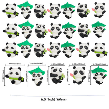 Gyufise 25Pcs Panda Cupcake Toppers Glitter Green Bamboo Cupcake Picks Cute Animal Bear Cake Decorations Baby Shower Kids Birthd