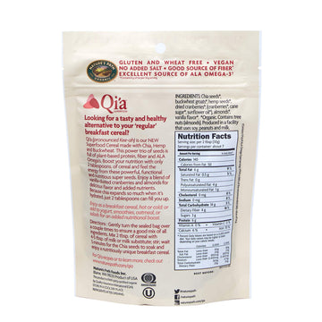 Nature'S Path Qi'A Superfood Organic Gluten Free Cranberry Vanilla Chia,Buckwheat And Hemp Cereal Topper,7.9 Ounce,Non-Gmo,6G Pl