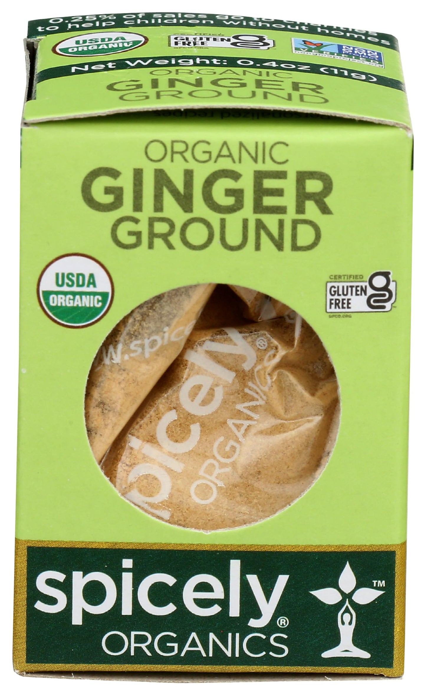 Spicely Organic Ginger Powder 0.40 Ounce ecoBox Certified Gluten Free