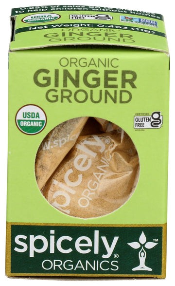 Spicely Organic Ginger Powder 0.40 Ounce ecoBox Certified Gluten Free