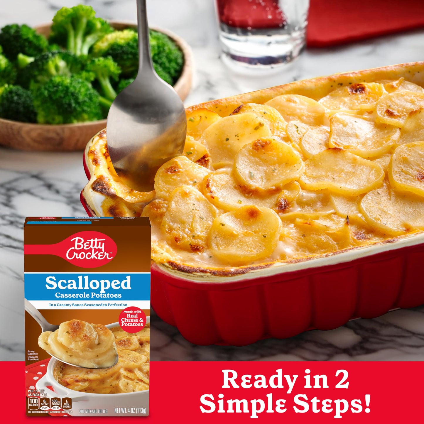 Betty Crocker Scalloped Casserole Potatoes, Made With Real Cheese, 4 Oz Box
