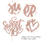 YCTHUNFISH 16th Birthday Cake Topper Rose Gold Bamboo Glitter Decoration