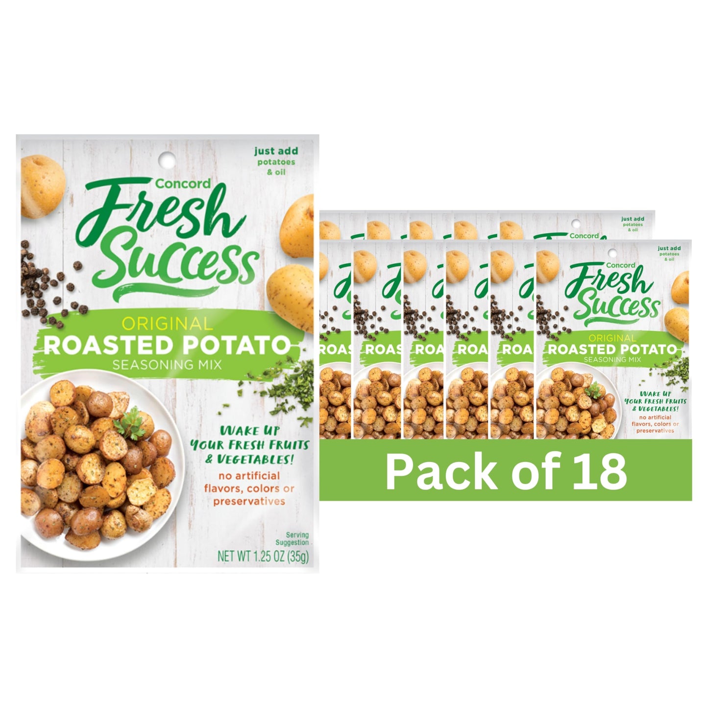 Concord Foods Original Roasted Potato Seasoning Mix Elevate Your Potatoes with Spices, Garlic, and Herbs - Simply Mix, Bake, and