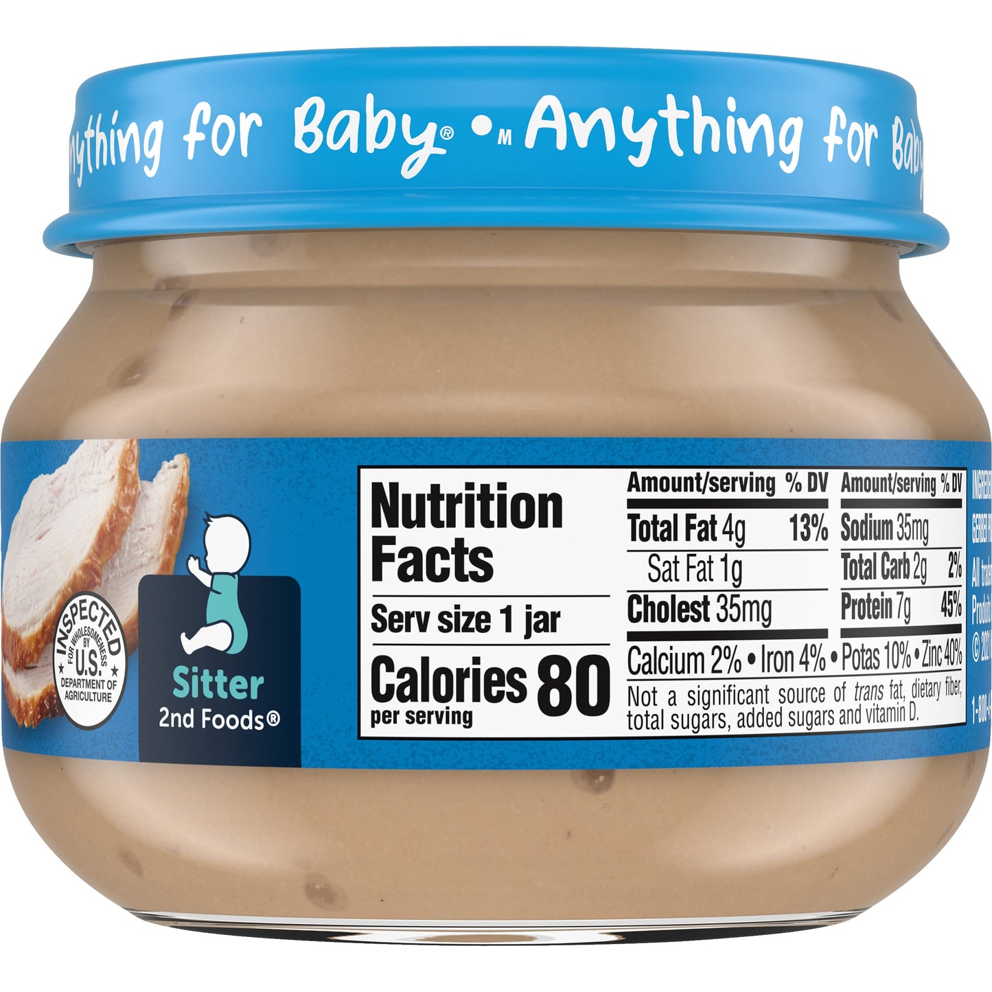 Gerber Mealtime For Baby 2Nd Foods Baby Food Gravy Jars, Turkey & Gravy, Non-Gmo Pureed Baby Food With Protein & Zinc, 2.5-Ounce