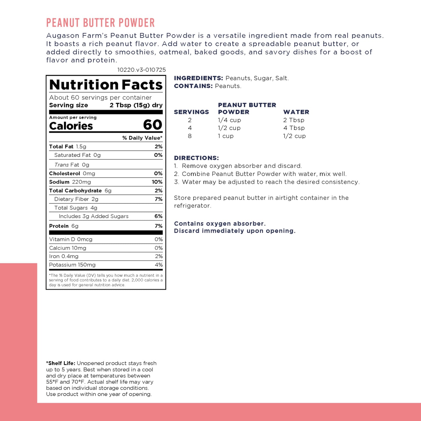 Augason Farms Peanut Butter Powder 2 lbs No. 10 Can