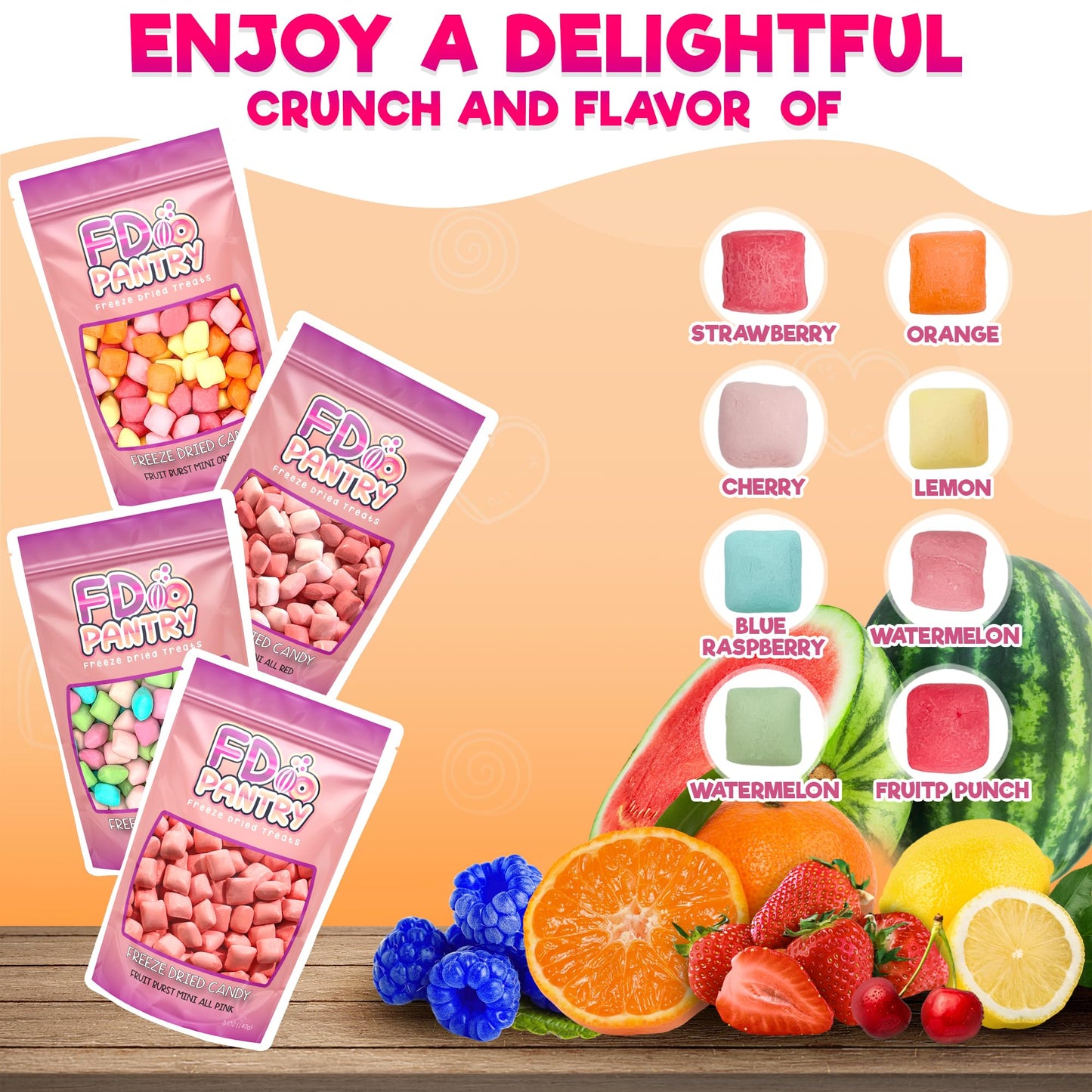 Freeze Dried Candy Variety Pack - Fruit Burst 4 Pack, Original, All Pinks, All Reds, Sour 5 Oz (4 Count) - Assortment Combo Bund