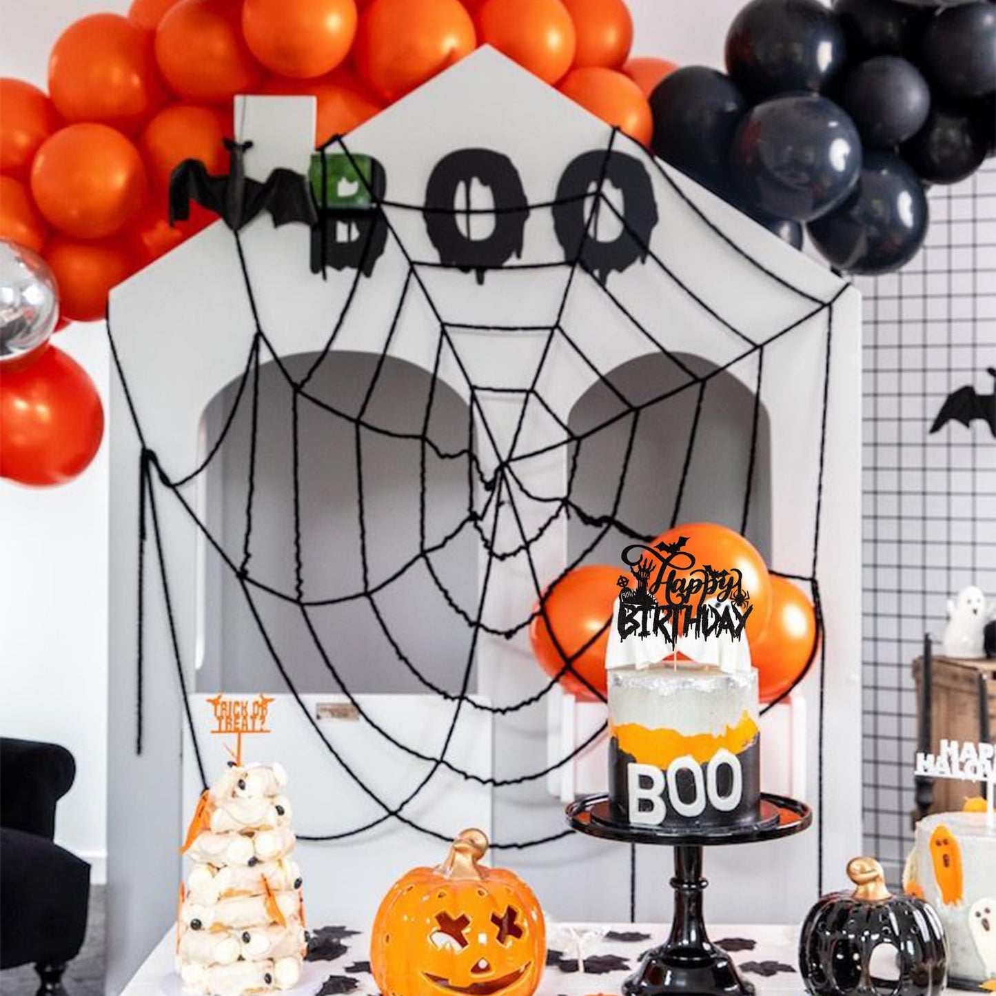 1 Pcs Halloween Happy Birthday Cake Topper Glitter Spooky Rip Zombie Hand Spider Bat Halloween Cake Pick For Halloween Theme Bab
