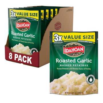 Idahoan Roasted Garlic Value Size Mashed Potatoes, Naturally Gluten-Free, 100% Real Idaho potatoes, No Artificial Flavors or Dye