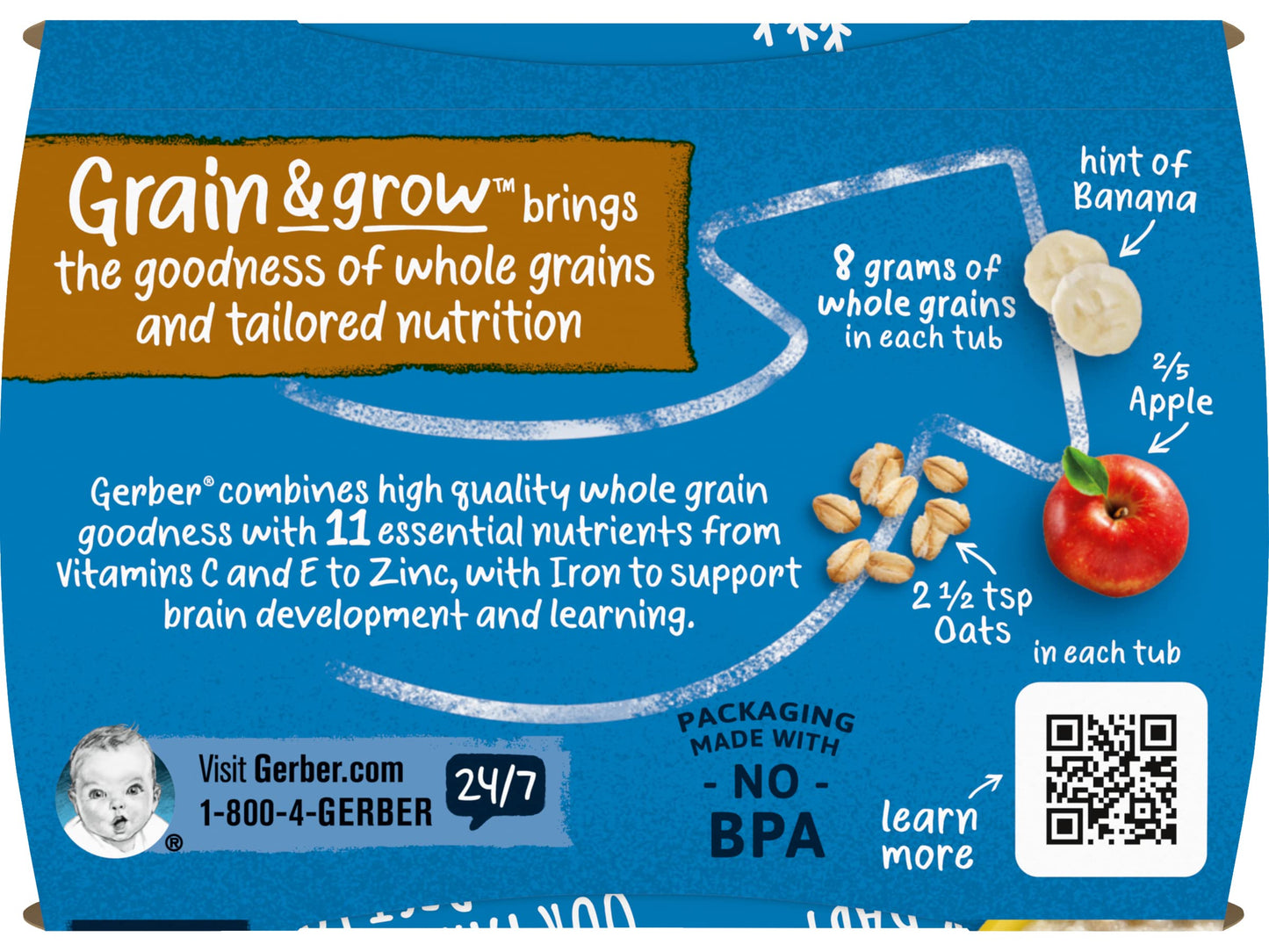 Gerber Baby Food, 2nd Foods, Apple Banana with Oatmeal, 8 OZ. (Pack of 4)