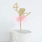 WAWUO Ballet Cake Topper - Ballerina Birthday Decoration - 1 Count - Paper - Ballerina 4