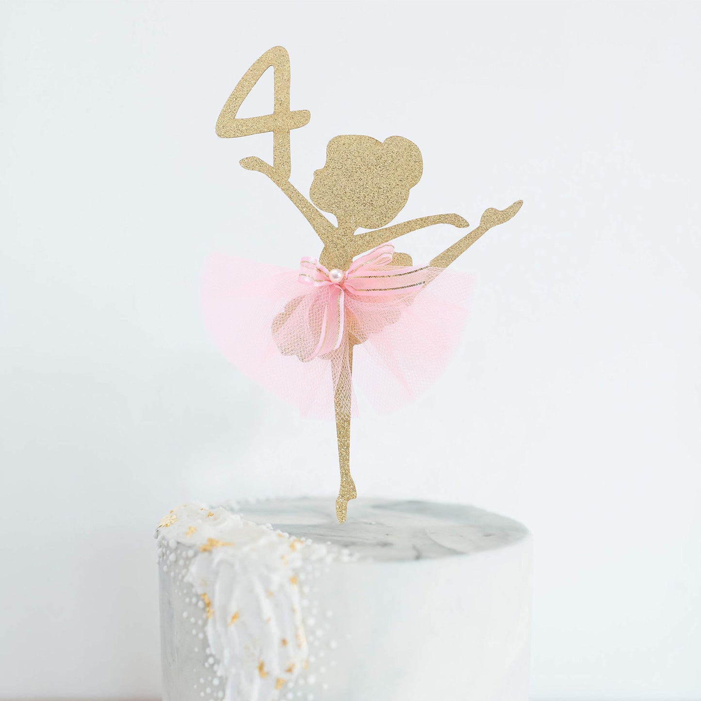 WAWUO Ballet Cake Topper - Ballerina Birthday Decoration - 1 Count - Paper - Ballerina 4