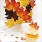 Sugar Robot Inc. Edible Fall Leaves Set of 15 - Wafer Cake & Cupcake Toppers - 3 to 1.5 inches - Red Orange Yellow Brown Leaves