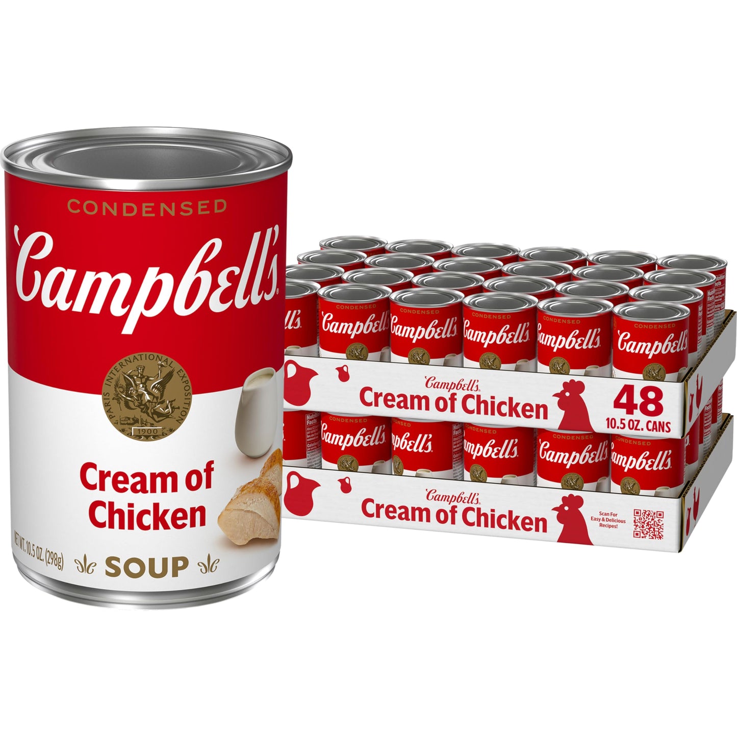 Campbells Cream of Chicken Soup, 10.5 Ounce Can, Pack of 48