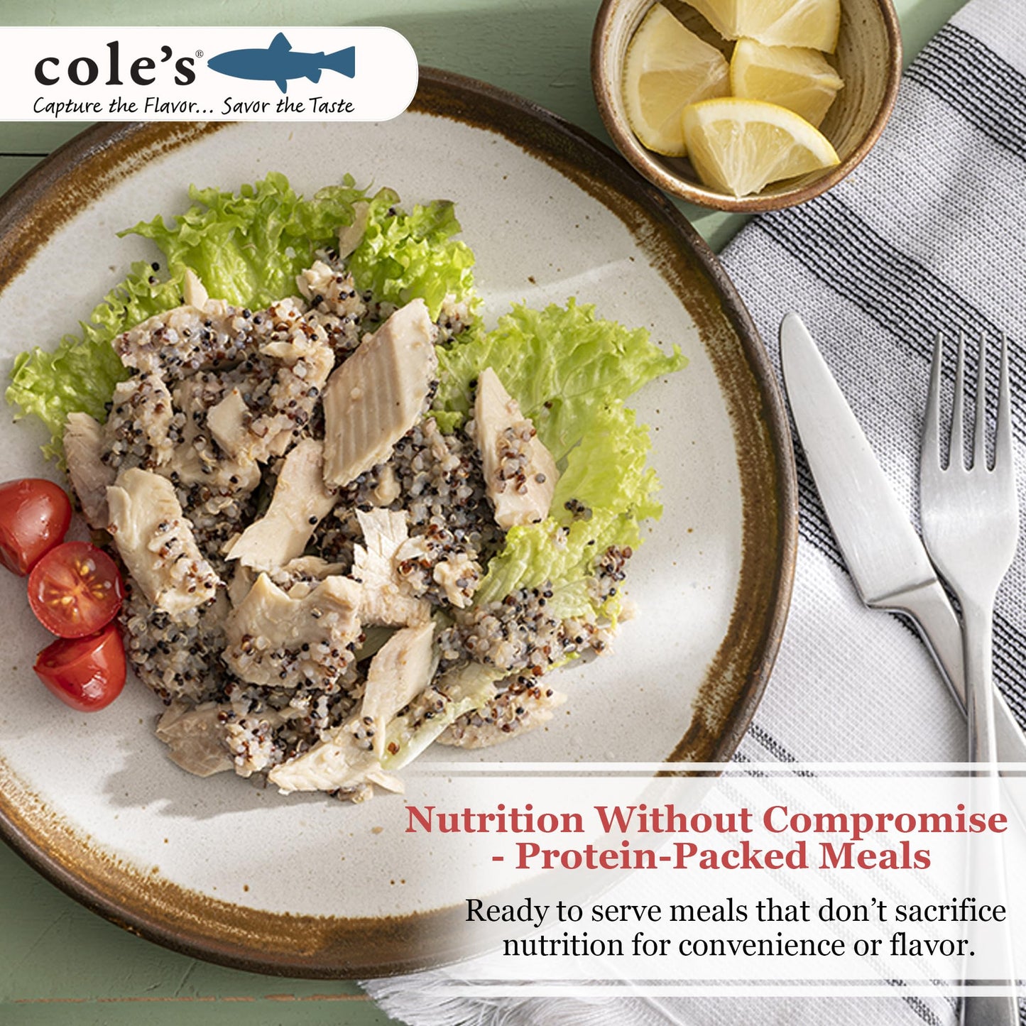 Coles Smoked Rainbow Trout Fillet with Quinoa - 5.6 oz Canned Meal - 24 Pack - High in Protein and Vitamin D