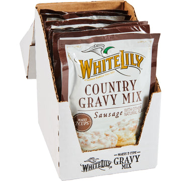 White Lily Sausage Country Gravy Mix, Pack of 8, 2.25 oz Each