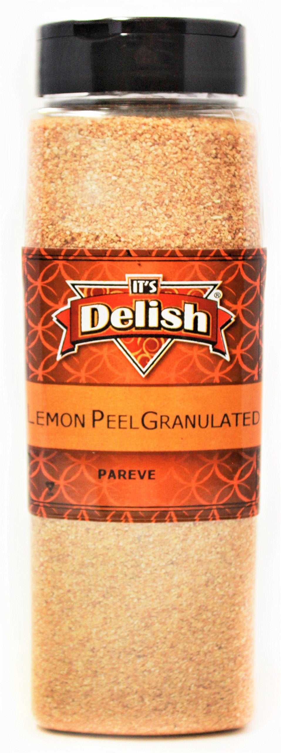 Its Delish Gourmet Granulated Lemon Peel - 100% Natural - 18 Oz Jar - Kosher, Vegan - Perfect for Tea, Cooking, Baking, Flavoring