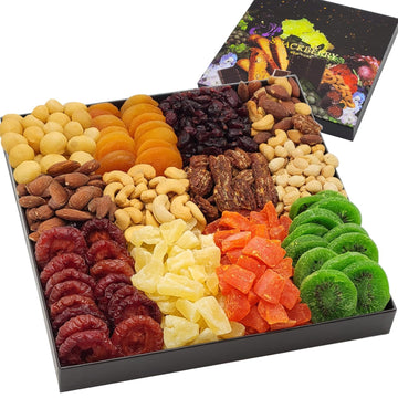 Jumbo Nuts and Dried Fruit Gift Basket, Gourmet Snack Box, in Display Box, Set For Fathers Day, Birthday Party, Healthy, Gift fo