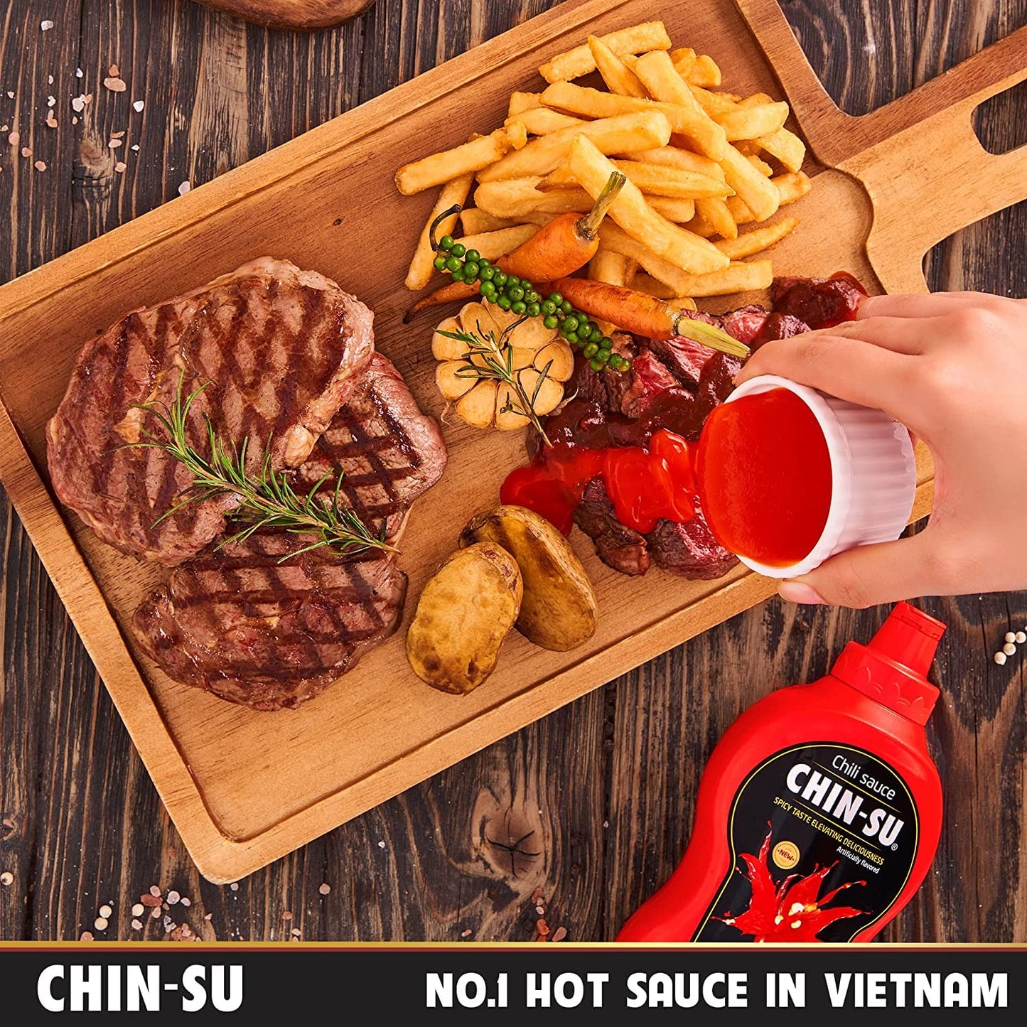 The Original Vietnamese Chili Sauce, CHIN-SU Sweet Sriracha Chili, Organic Pasta, Pizza, Rippen Chili Garlic Hot Sauce, Salsa Ho