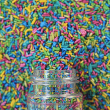 Confect Neon Rainbow Sprinkles Mix - Custom Blend Jimmies For Cake, Cupcake & Cookie Decorating - Edible Multicolor Toppings For