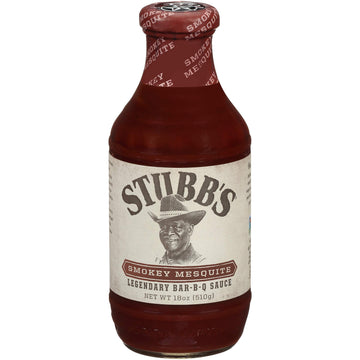 Stubbs Smokey Mesquite BBQ Sauce, 18 oz, Pack of 4